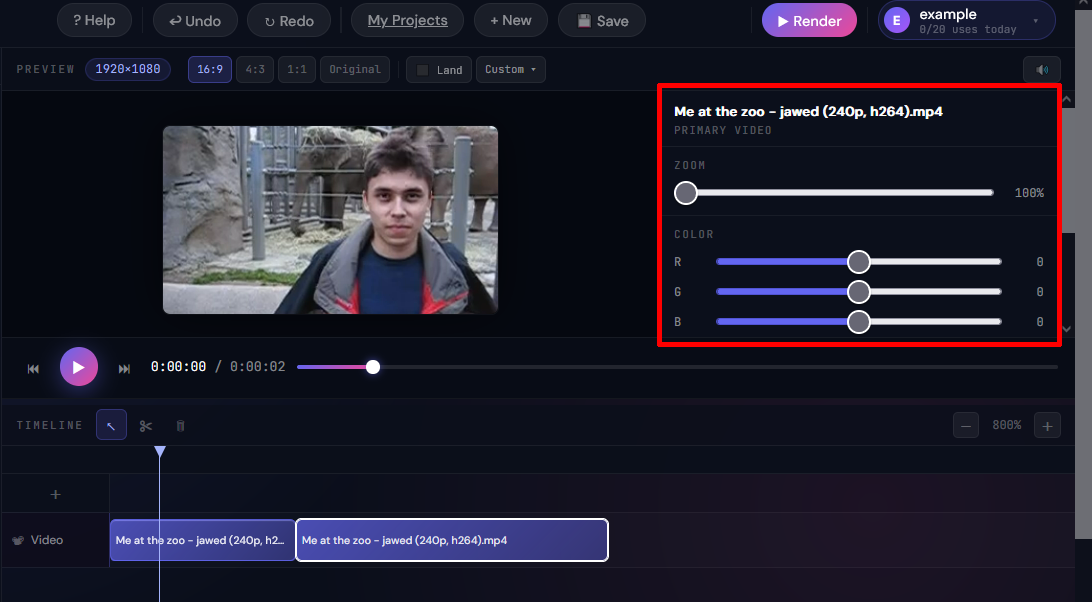 Right-click Clip Options