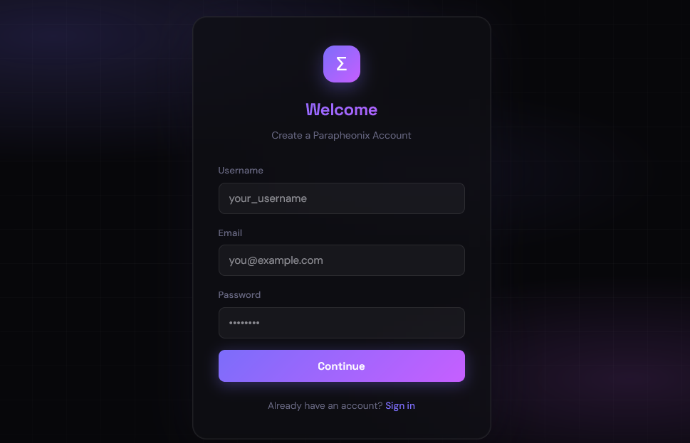 Go to the Sign Up Page
